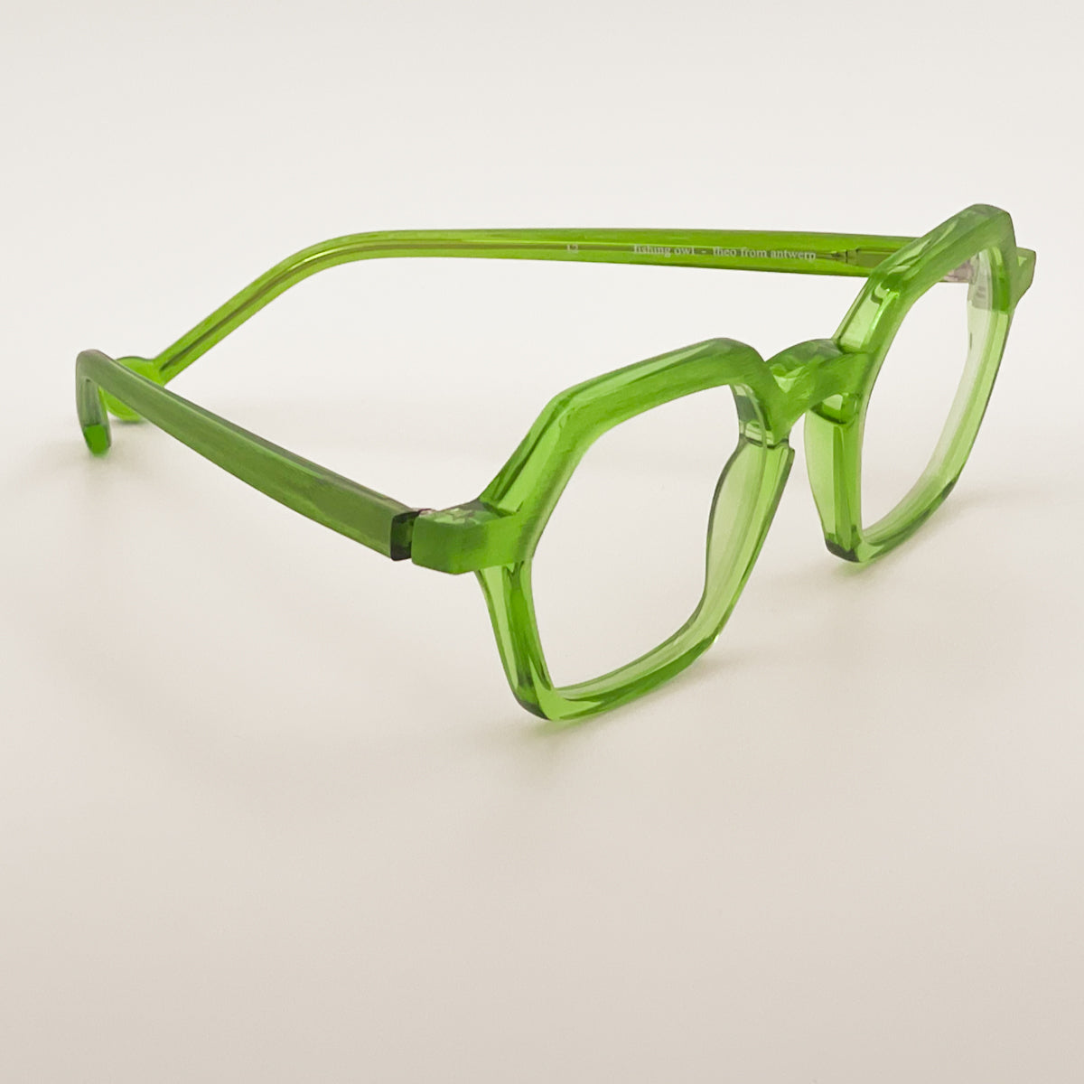 Theo Eyewear  Fishing Owl occhiali da vista esagonali acetato verde fluo