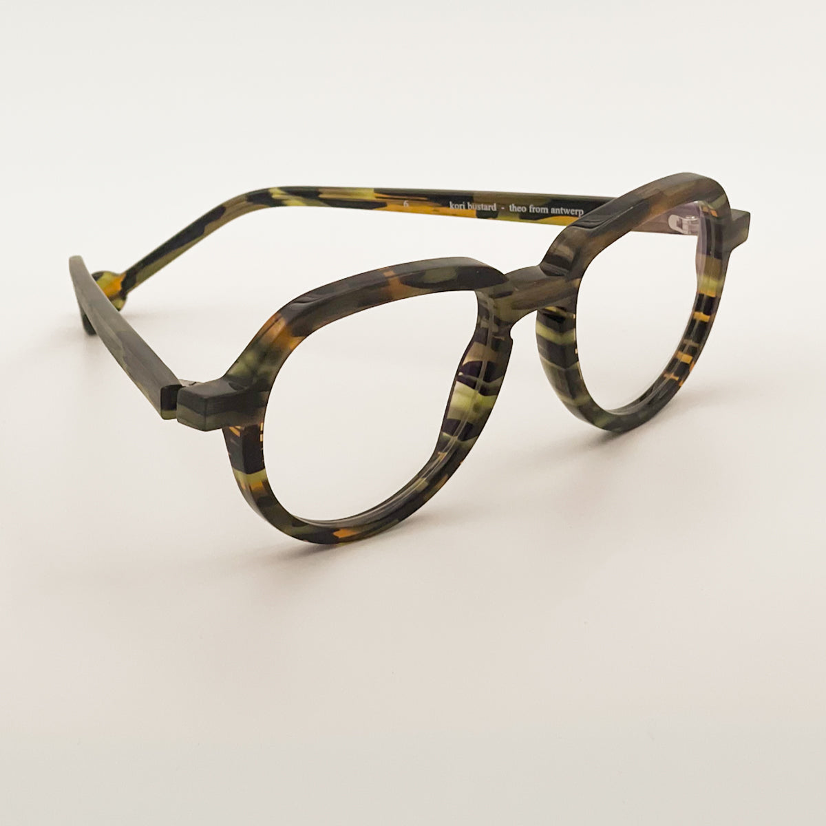 Theo Eyewear  Kori Bustard Occhiale da vista unisex marrone verde striato