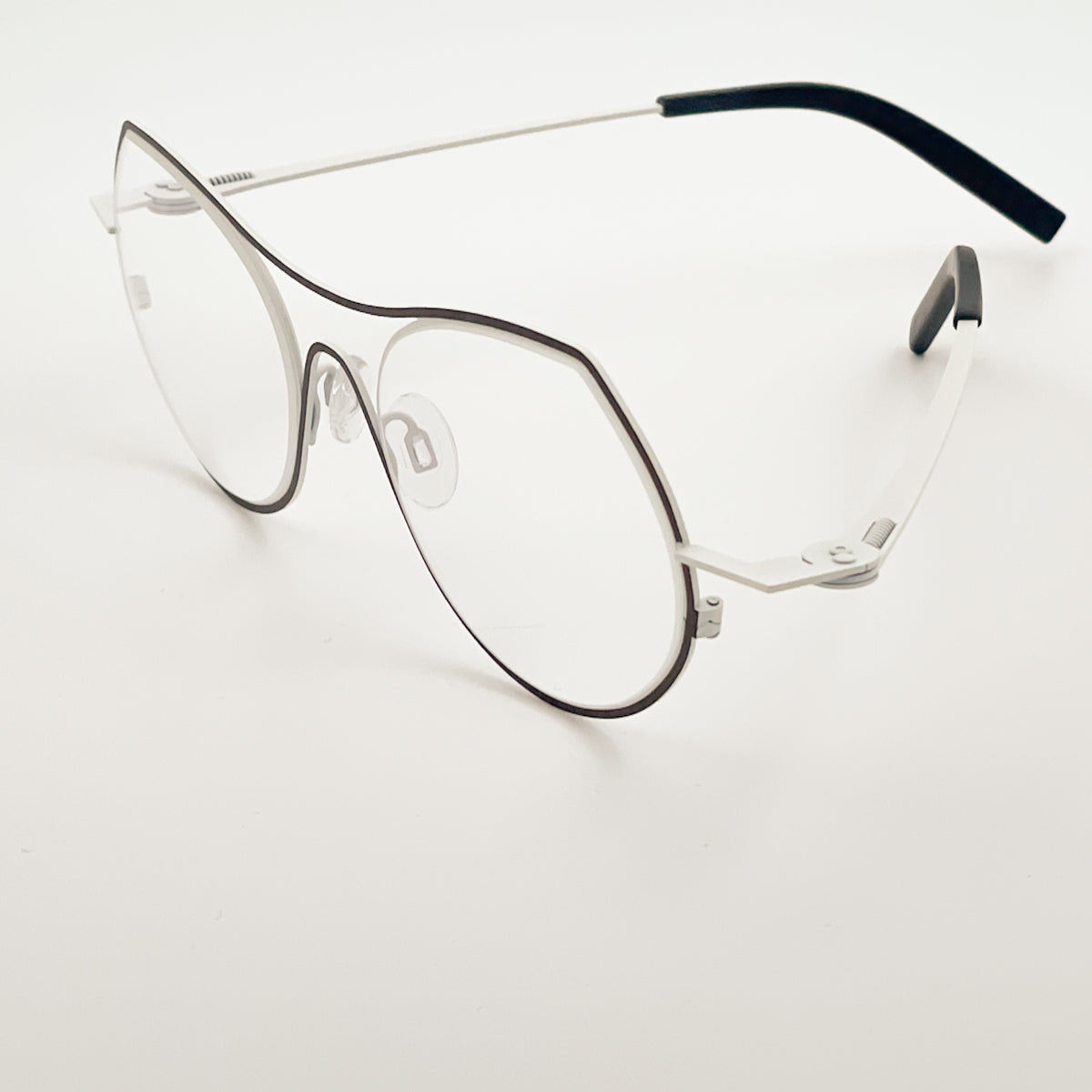 Theo Isobath occhiali da vista donna bianco nero titanio