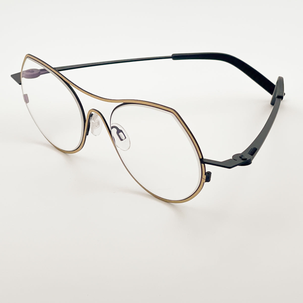 Theo Isobath occhiali da vista donna bianco nero titanio