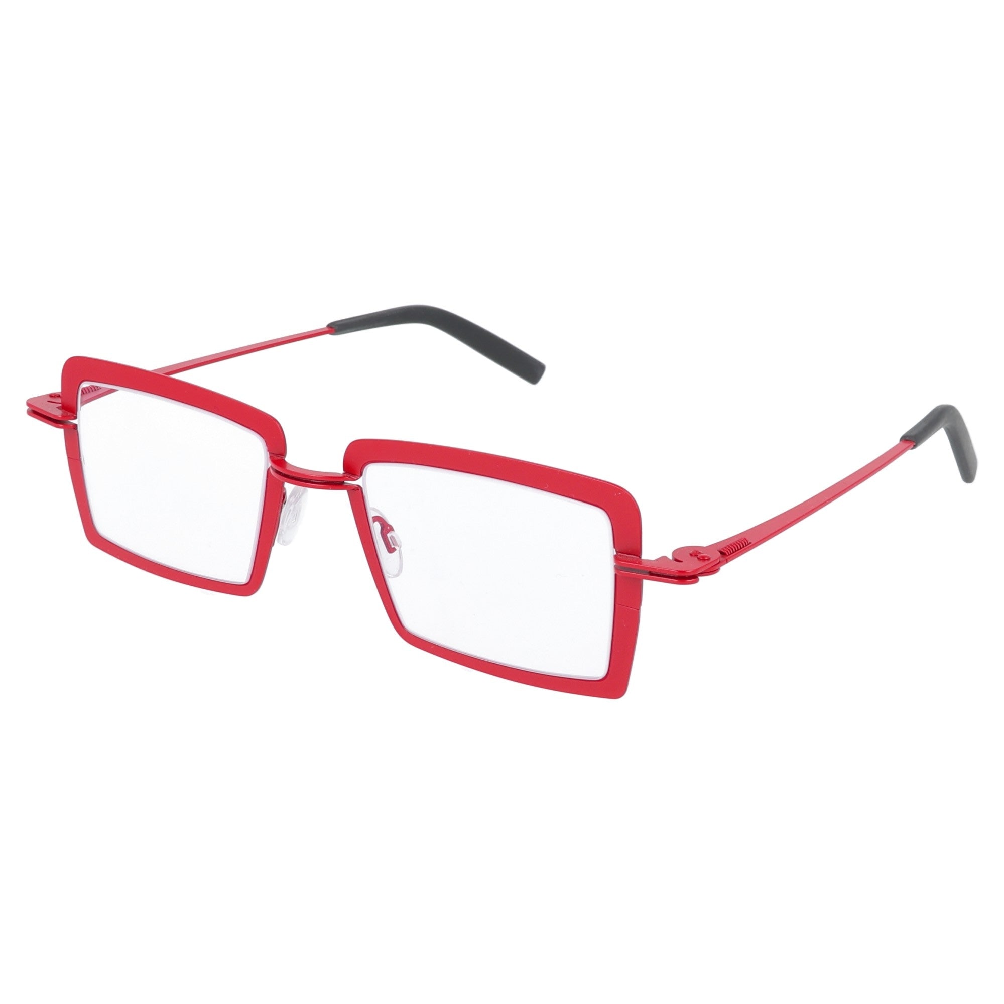 Theo | Ribbel occhiale da vista unisex quadrato Rosso