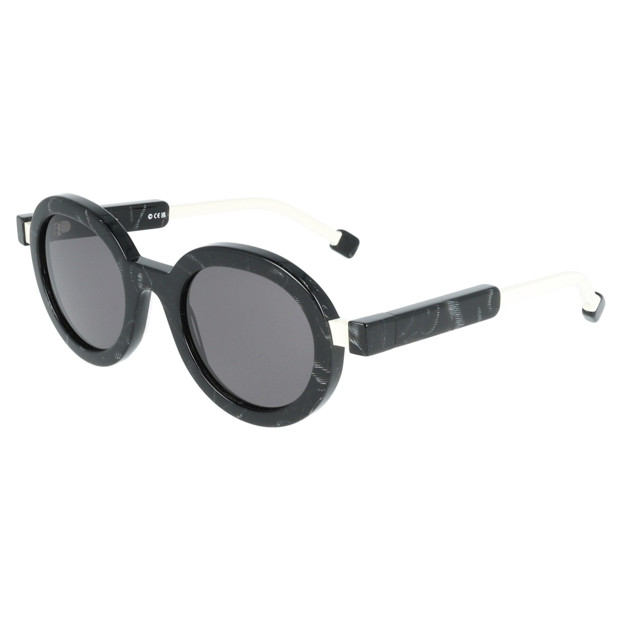 Theo | Spider occhiali da sole donna rotondi Nero & Bianco